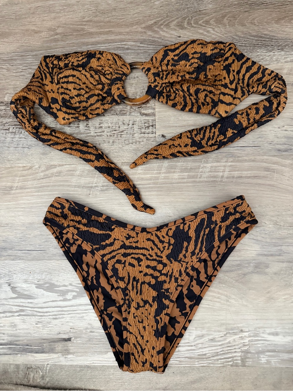 Montce el Tigre Bandeau Top Small & Bikini Bottom in Medium